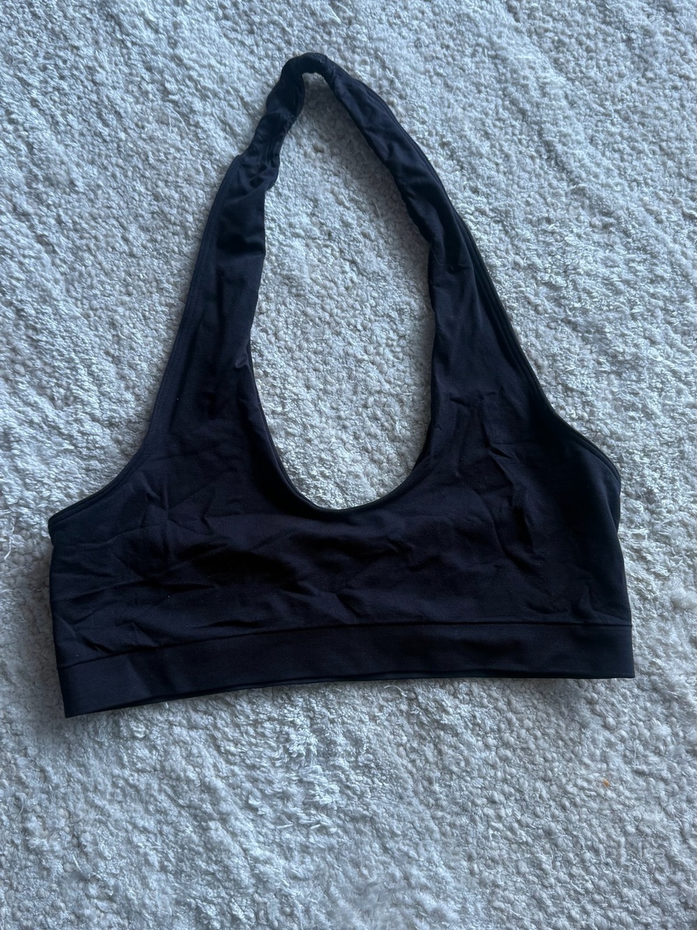 Everyday Black Halter Bralette - Light Support Sports Bra